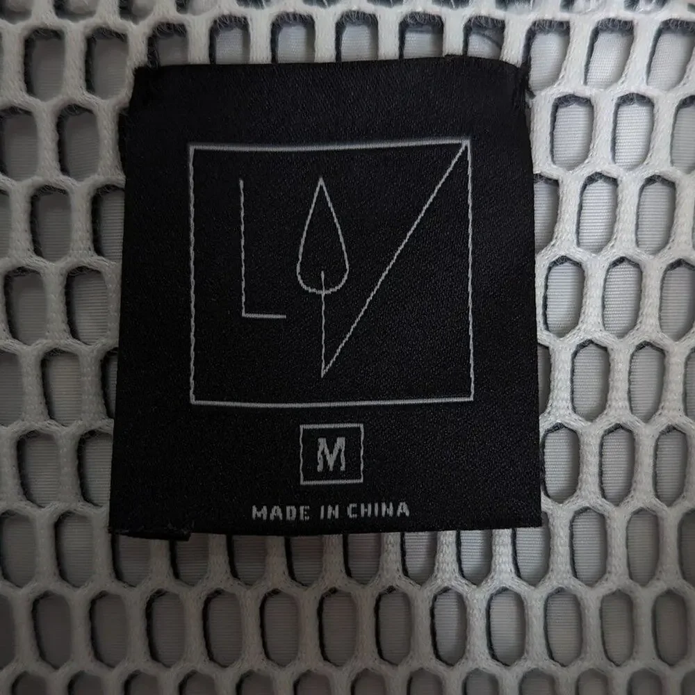 Lime & Vine White Rose Gold Swirl Pattern Cropped Jacket Long Sleeve Zip Up M - Picture 3 of 12